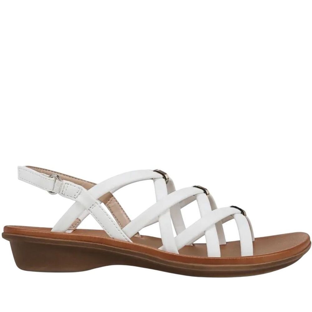 NIB SOUL Naturalizer Women's White Sierra Gladiator Strappy Flat Sandals Size 9 - Picture 3 of 11